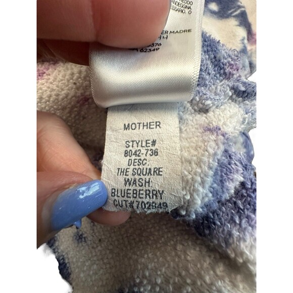 Mother Denim Size XS Square Wash Tie Dye Sweatshirt Blueberry Rainbow Patch #N12 - Picture 12 of 14